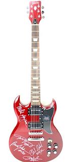 AC/DC SIGNED RED GIBSON ELECTRIC GUITAR