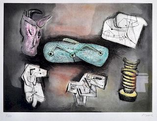 Henry Moore 'Sculptural Ideas' Etching