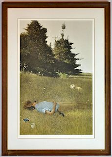 Andrew Wyeth Collotype "Distant Thunder"