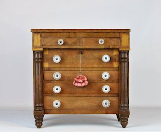 19th Ct. American Miniature Chest with Glass Knobs