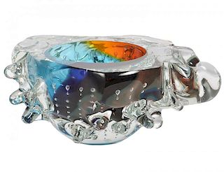 Leon Applebaum Kaleidoscope Art Glass Bowl