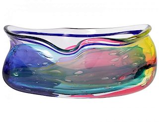Leon Applebaum Art Glass Centerpiece Bowl