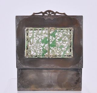Edward Farmer Sterling & Chinese Jade Box