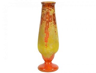 Charles Schneider Charder Cameo Glass Vase