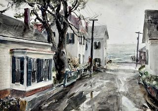John Whorf "A Street in Provincetown" W/C