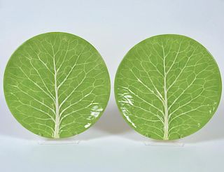 Pair (2) Dodie Thayer Lettuce Ware 9 7/8" Plates