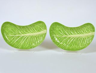Pair (2) Dodie Thayer Lettuce Ware Crescent Plates