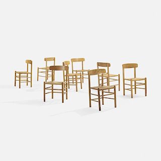 In the manner of Borge Mogensen, dining chairs, set of eight