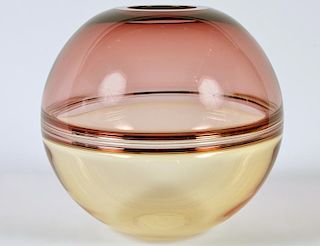 Barbini Murano Amethyst Incalmo Sphere Vase
