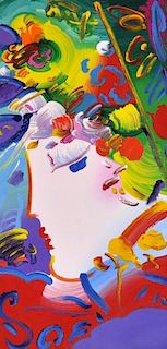 Peter Max "Blushing Beauty" Acrylic on Canvas