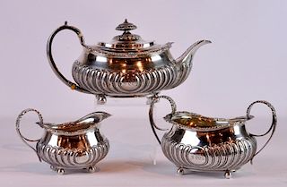 Georgian 3 Piece Sterling Silver Tea Set