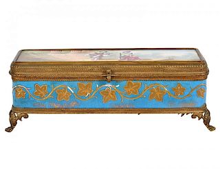 Bronze Mounted Sevres Style Glove Box
