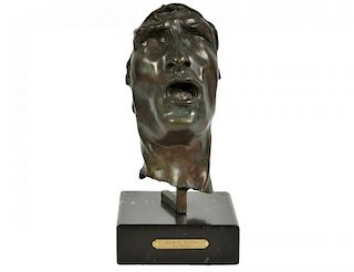Bronze Signed Rodin "Mask of Sorrow"