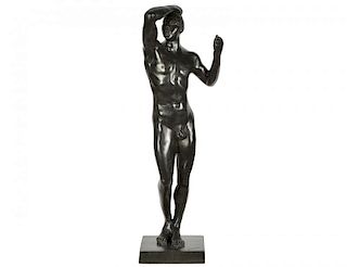 Large Nude Male Bronze Signed A. Rodin.