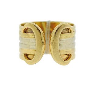 Cartier 18k Gold CC Cuff Ring