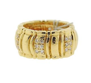 Piaget 18k Gold Diamond Wide Band Ring
