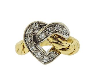 Pomellato 18k Gold Diamond Heart Ring