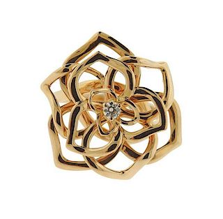 Piaget 18k Gold Diamond Flower Ring