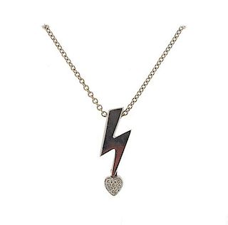 Piaget 18k Gold Lightning Diamond Pendant Necklace