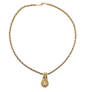 Chaumet 18k Gold Diamond Pendant Necklace