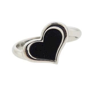 Piaget 18k Gold Onyx Heart Ring
