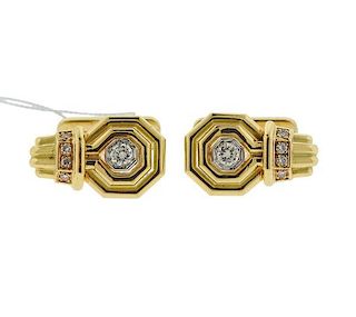 Chaumet 18k Gold Diamond Cufflinks