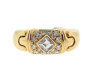 Bvlgari Bulgari 18k Gold Diamond Aquamarine Ring