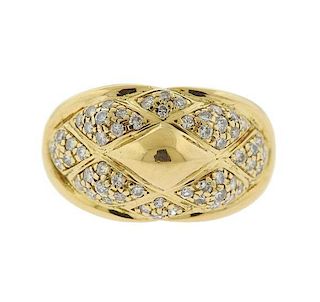 Chaumet 18k Gold Diamond Dome Ring