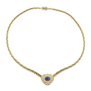Picchiotti 18k Gold Diamond Sapphire Pendant Necklace