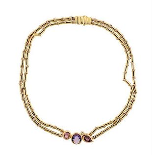 Manfredi 18k Gold Diamond Gemstone Necklace