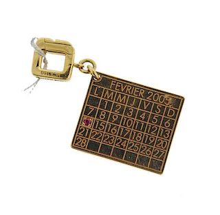 Louis Vuitton 18k Gold Calendar Charm Pendant