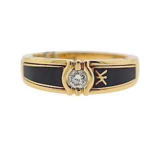 Korloff 18k Gold Diamond Enamel Ring