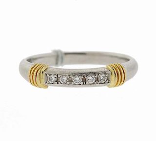 Christian Dior Platinum 18k Gold Diamond Band Ring