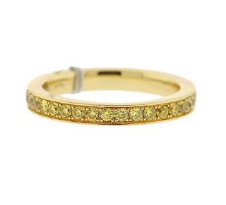 Graff 18k Gold Yellow Diamond Wedding Band Ring
