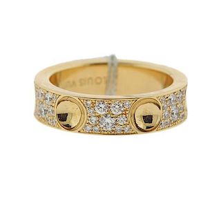 Louis Vuitton 18k Gold Diamond Band Ring