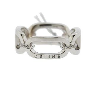 Celine 18k Gold Diamond Link Band Ring