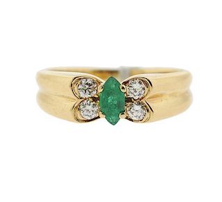 Van Cleef &amp; Arpels Diamond Emerald 18k Gold Ring
