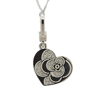 Chanel Camellia 18k Gold Diamond Heart Charm