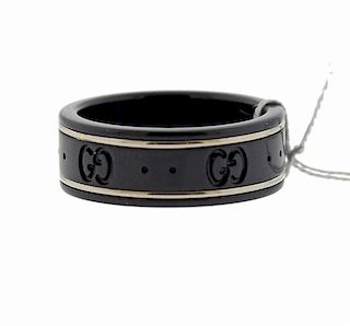 Gucci Black Ceramic Band Ring