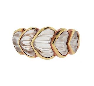 Boucheron 18K Gold Rock Crystal Heart Ring