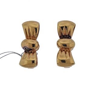 Boucheron 18k Gold Bow Earrings