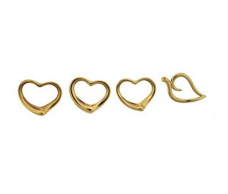 Tiffany &amp; Co 18k Gold  Heart Leaf Pendant Lot