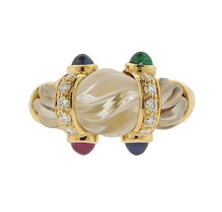 Boucheron 18k Gold Diamond Crystal Diamond Gemstone Ring