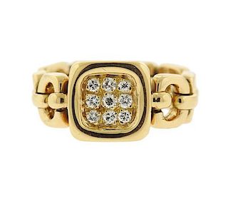 Van Cleef &amp; Arpels 18k Gold Diamond Chain Ring