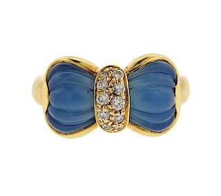 Boucheron 18k Gold Diamond Bow Ring