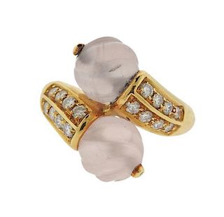 Boucheron 18k Gold Diamond Crystal Ring