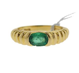 Bvlgari Bulgari 18k Gold Emerald Ring