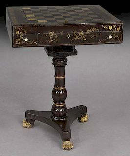 Chinese lacquer game table with cover,
