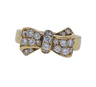 Van Cleef &amp; Arpels 18k Gold Diamond Bow Ring