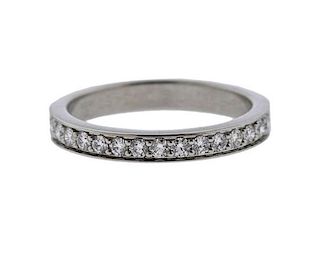 Cartier Platinum Diamond Half Band Wedding Ring